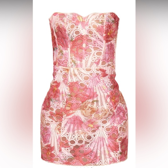 Pretty little thing Floral textured bandeau mini dress sz 6 (NWT) - Picture 5 of 5